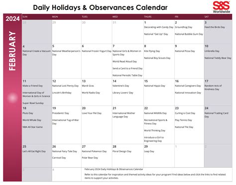 Holidays and observances 2024 .